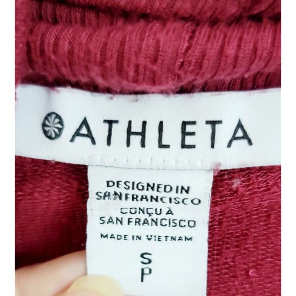 Athleta SP Open Slub Cardigan Women's Maroon Long Sleeve Oversize Soft - Picture 4 of 8
